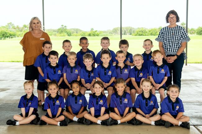 St Brendan's Catholic Primary School 2022 prep class (L-R) Back row: Arlo Paganoni, Maxim Demin, Bodhi Fatnowna, Jed Schimmel, Austin Strickland, Stephen Rodwell; middle row: Asher Herbst, Toby Lovett, Lochlan Eeles, Roman Gilbert, Beau Pegoraro, Riley Browne, Alfie Abdullah; front row: Lucy Stapleton, Sarah Whitman, Sahara Bausch, Aaliyah Petrie, Molly Dart, Sierra Black, Milla Reid. Teacher aide: Ms Van Damme. Teacher: Mrs Vella. Picture: Michaela Harlow MKY2022PREP