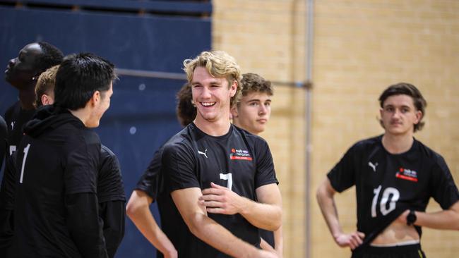 Jason Horne-Francis enjoying his time at the draft combine. Picture: Russell Millard