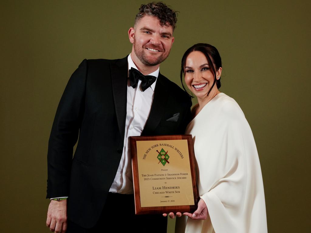 Hendriks with his wife Kristi. Picture: Mary DeCicco. Picture: Getty