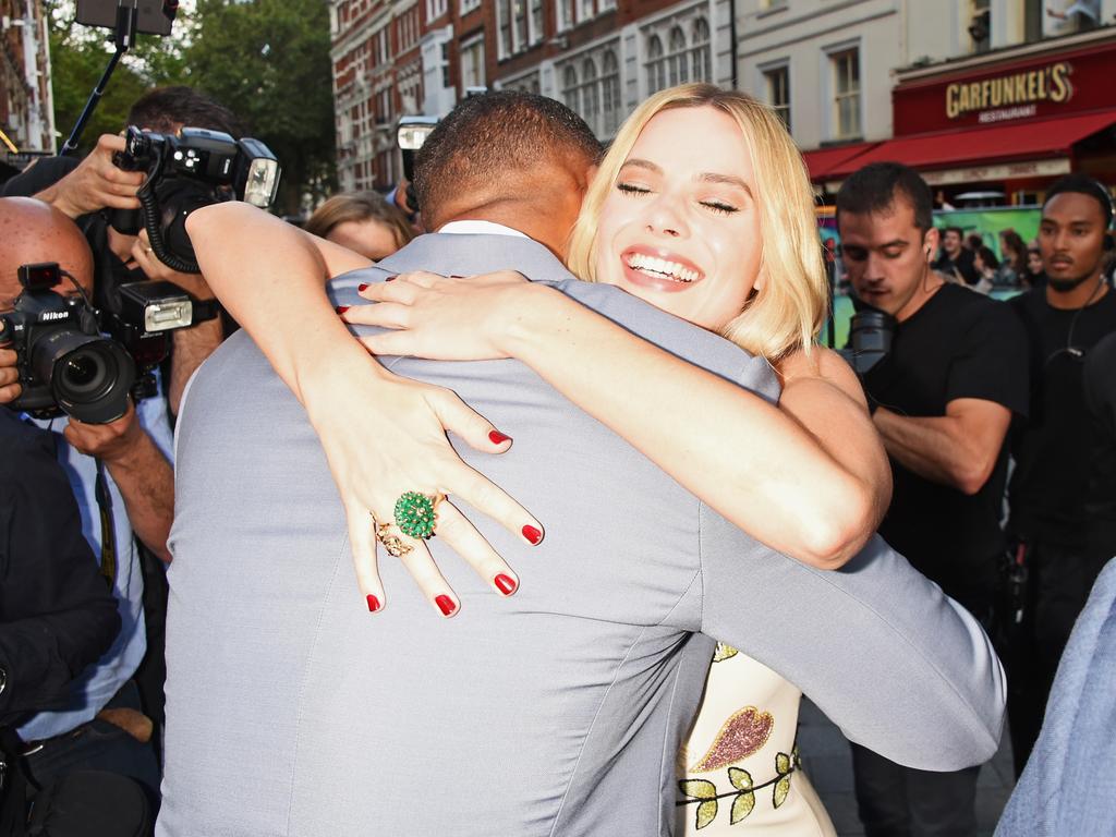 Will Smith and Margot Robbie attend the European Premiere of “Suicide Squad” at the Odeon Leicester Square on August 3, 2016 in London, England. Picture: Getty