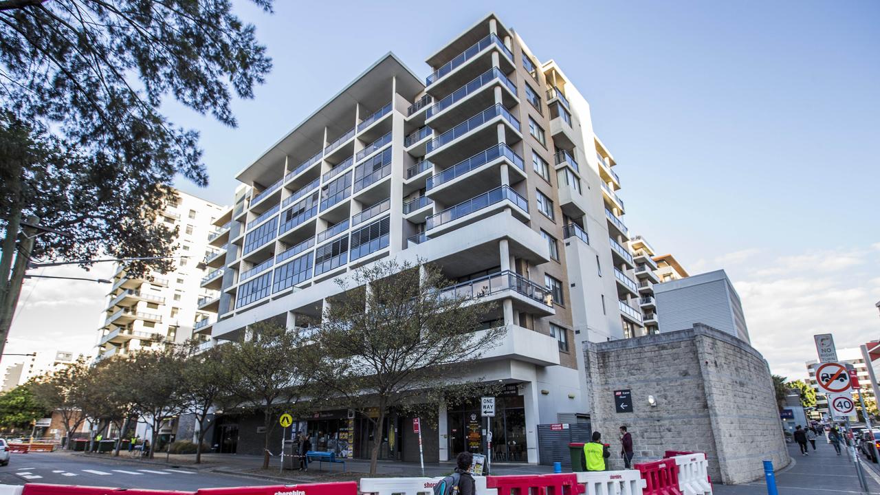 Mascot Towers, where 122 units have been evacuated due to structural concerns within two of the tower buildings in the four-tower complex. Picture by Damian Shaw