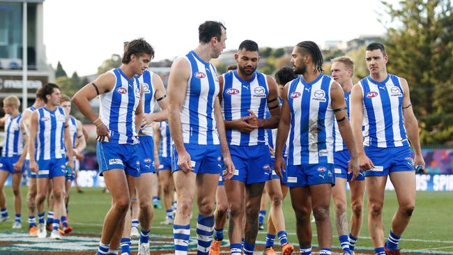 North Melbourne does not have answers. Photo by Dylan Burns/AFL Photos via Getty Images.