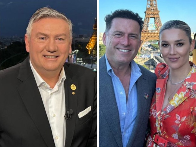 Eddie McGuire; Karl and Jasmine Stefanovic.