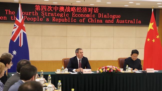 Jim Chalmers meeting in September with Chinese National Development and Reform Commission chair Zheng Shanjie, marking the first visit to China by an Australian treasurer since 2017. Picture: DFAT