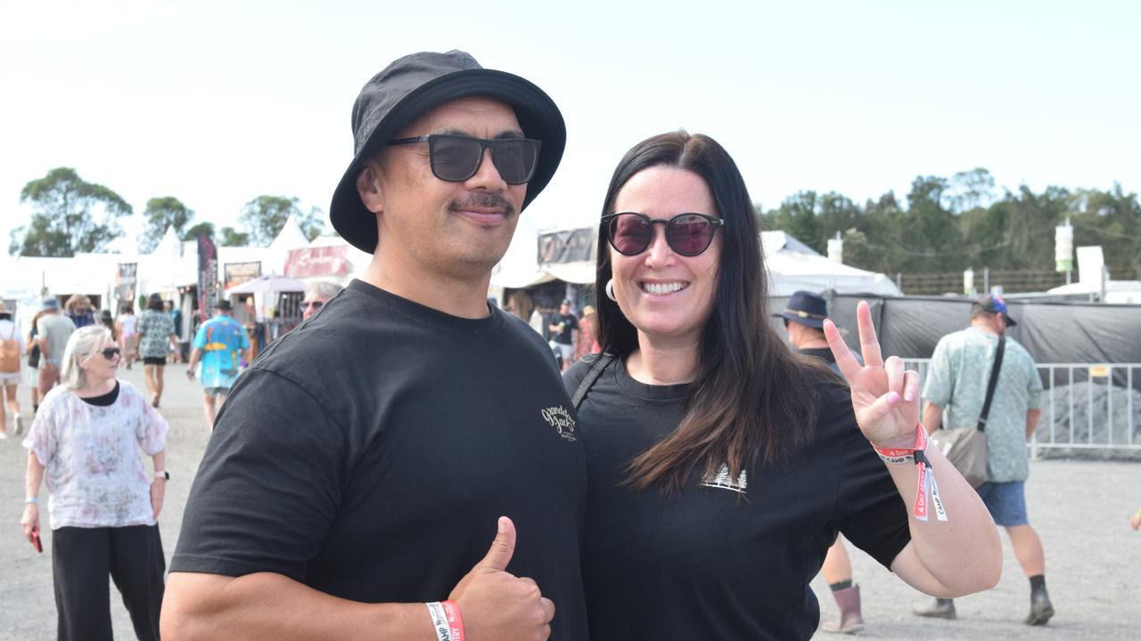 Tane and Jules at Bluesfest on Monday. Picture: Nicholas Rupolo.