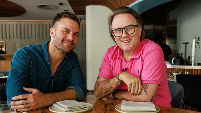 Ryan sits down for a High Steaks interview with journalist Jonathon Moran at Aalia restaurant. Picture: Justin Lloyd