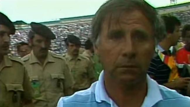 France coach Michel Hidalgo looking suitably bewildered.