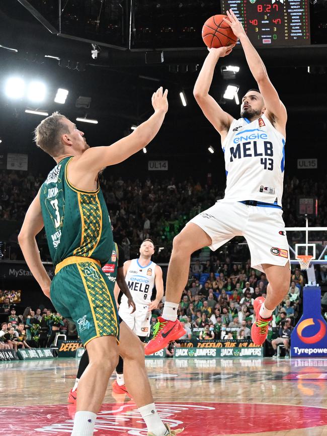 Chris Goulding says the JackJumpers managed to slow down his United side in Hobart. Picture: Steve Bell/Getty Images