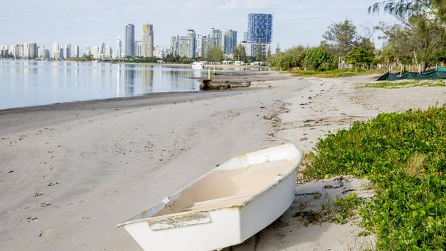 Gold Coast City Council has removed some of the iconic tinnies on the foreshore at Labrador. Picture: Jerad Williams