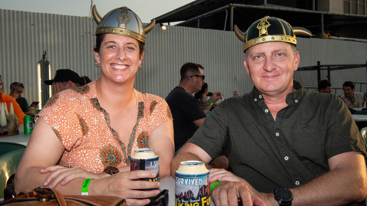 Chris Chase and Jade Winiata at the 2024 Dinah Beach Viking Funeral. Picture: Pema Tamang Pakhrin