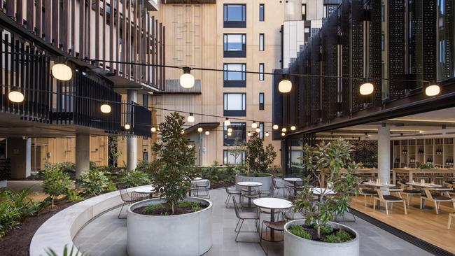 Restaurant tables on the terrace at Storehouse Flinders East, Adelaide