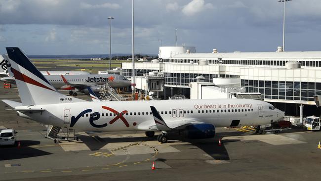 A Rex Airlines plane at Sydney Domestic Airport. Picture: Tim Hunter.