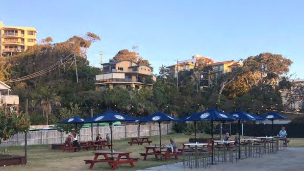 The Kirra Beach Hotel beer garden.