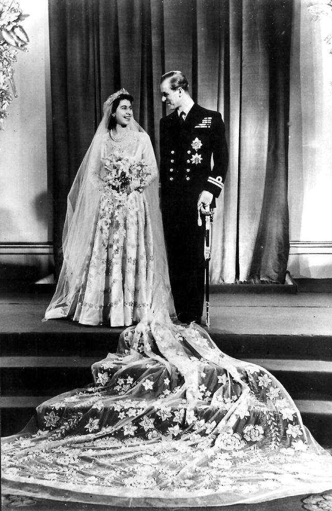 Royal wedding of Princess (later Queen) Elizabeth II to Lieutenant Philip Mountbatten at Westminster Cathedral in 1947. Picture: Supplied