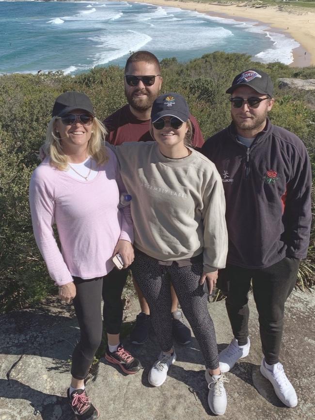 Merryn Bertus with Hayley, Luke and Nick (far right) on Mother's Day 2019.