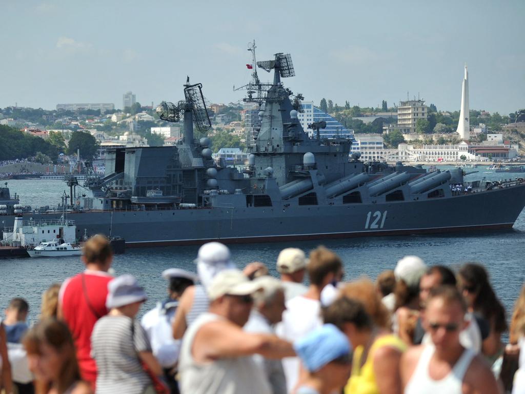 The Moskva guided missile cruiser pictured in 2011. Picture: AFP