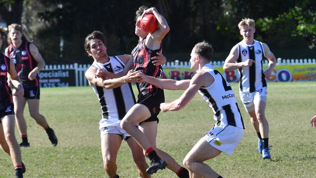 QAFL Aussie Rules colts game Redland-Victoria Point v Sherwood at Victoria Point. Saturday July 9, 2022. Picture, John Gass