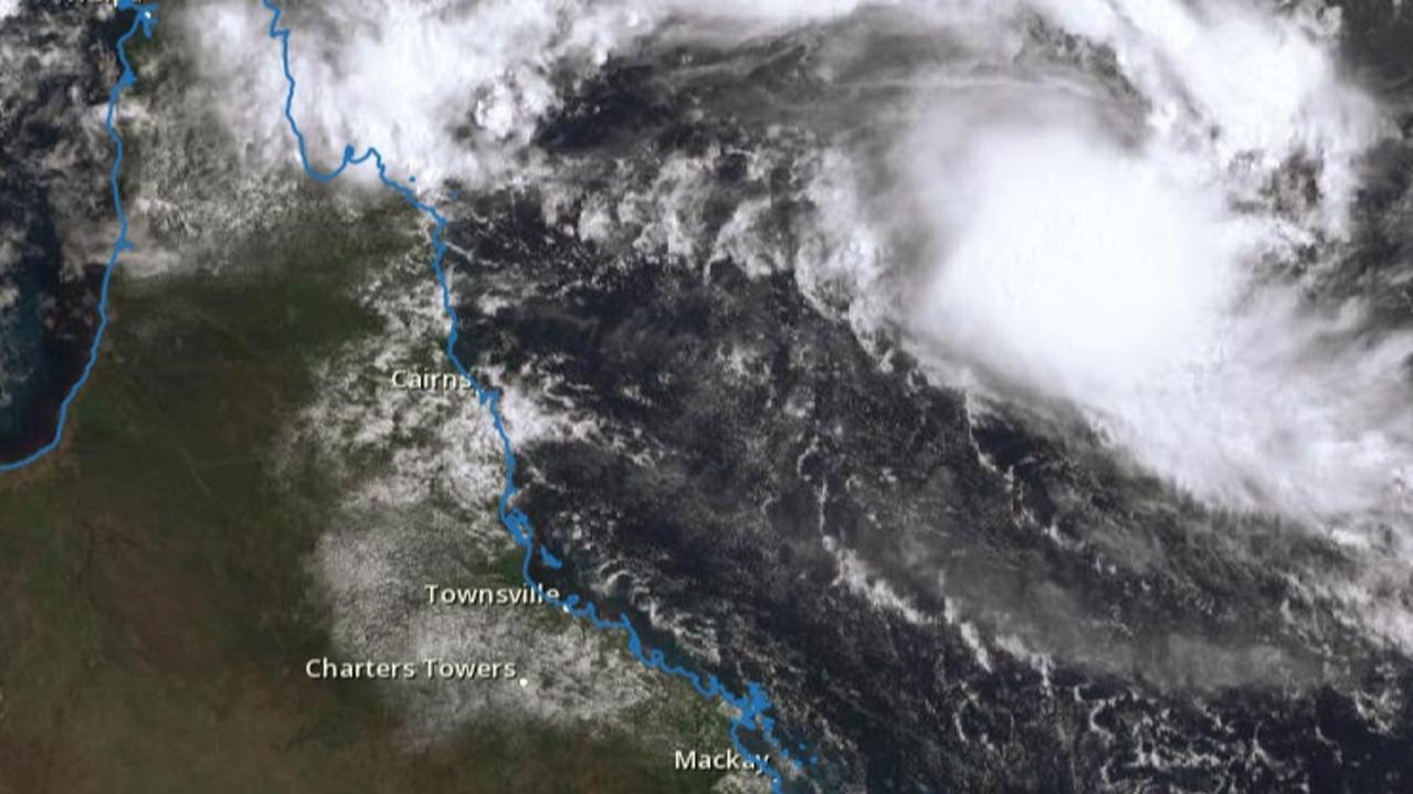 Tropical Cyclone Alfred continues to sit off the Queensland coast. Picture: BOM.