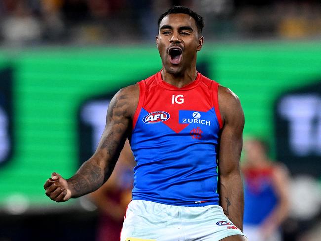 Kysaiah Pickett was brilliant for Melbourne. Picture: Bradley Kanaris/Getty Images