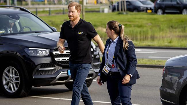 Prince Harry arriving at the Invictus Games in The Hague. Picture: Sem van der Wal/ANP/AFP