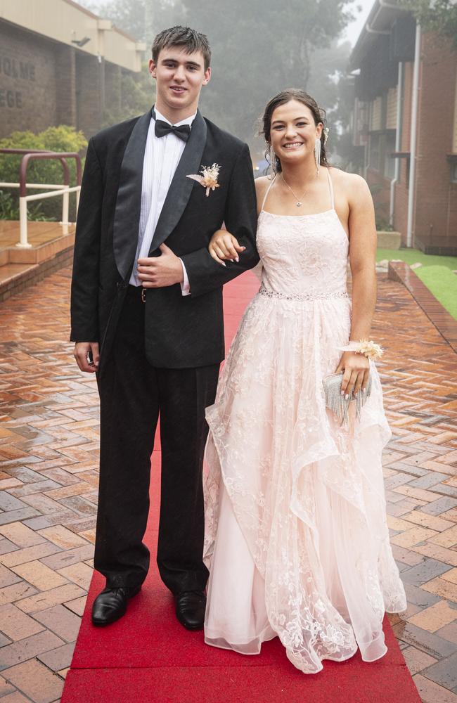 Gabe Downes partners Annabelle Rogan at Fairholme College formal, Wednesday, March 27, 2024. Picture: Kevin Farmer