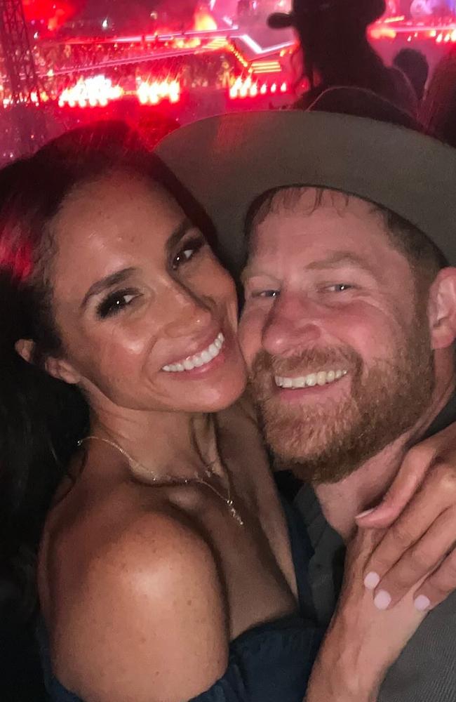 Prince Harry and Meghan Markle pictured at Beyoncé’s LA concert. Picture: Instagram