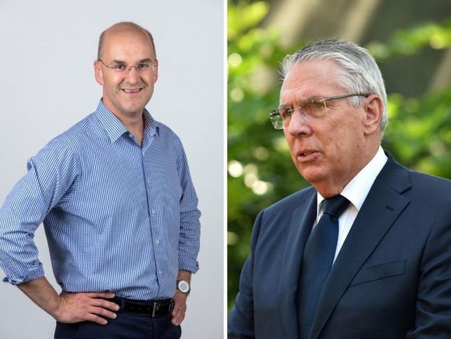 Incoming Victorian Nationals leader Danny O'Brien (left) and outgoing leader Peter Walsh