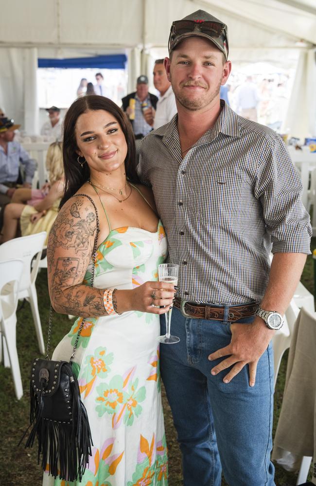 Nellie Hansen and Lucas Tidy at Clifton Races hosted by Clifton Jockey Club, Saturday, October 28, 2023. Picture: Kevin Farmer