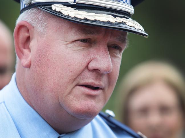 Assistant Police Commissioner John Hartley in Centennial Park to updatde the media on the NSW road toll.