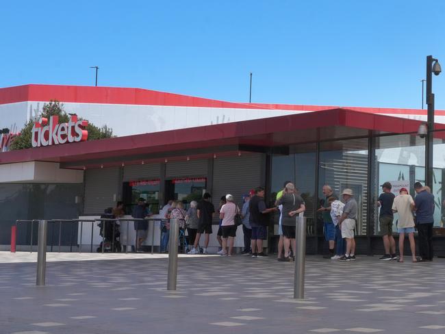 Fans experience tech issues as 2025 AFL Gather Round tickets go on sale with price freeze. John Ayres of OÃHalloran Hill, (0418823937), was among about 50 people lined up to buy tickets at the Entertainment Centre at Hindmarsh, after trying unsuccessfully on line. 10 December 2024. Picture: Dean Martin