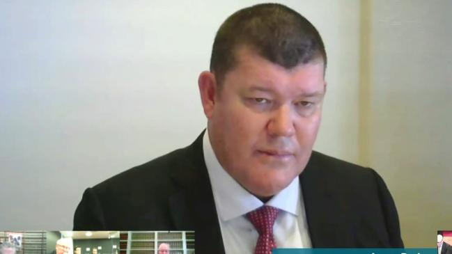 James Packer appears before the casino inquiry in October 2020. Picture: Supplied.