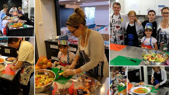 Volunteers bring their own ingredients and cook and serve for their guests.