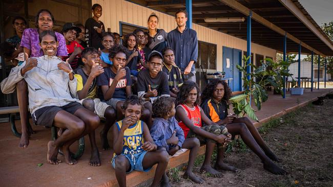 Students and teachers at Nawarddeken Academy's Mamadawerre school. Picture: Rebecca Parker