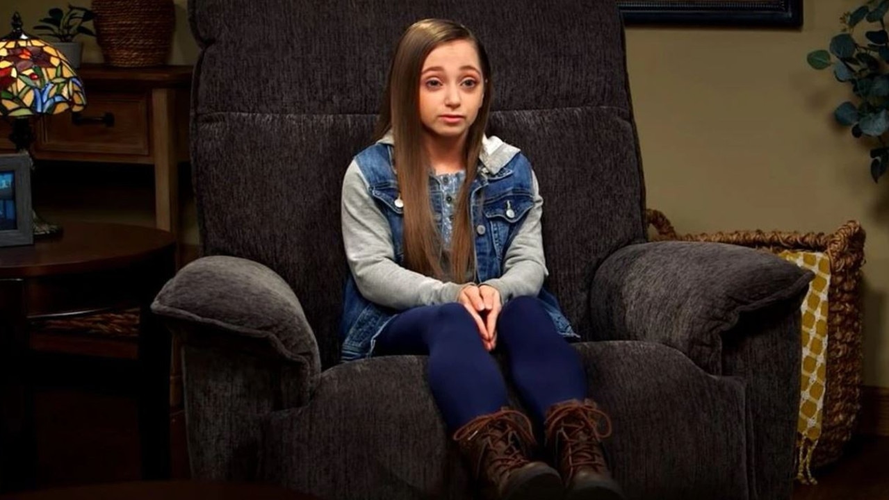 US woman Shauna Rae says she is ‘stuck’ in the body of an eight-year-old girl. Picture: YouTube