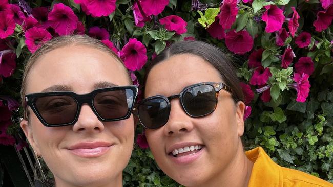 Sam Kerr and her partner Kristie Mewis announced the arrival of their first child on Thursday. Picture: Instagram