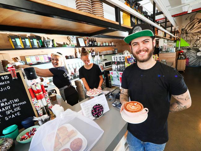 Cafe owner Damien Jacquelin at his Depot Cafe &amp; Lounge has seen the Coomera area explode in the past six years and said the local infrastructure and services are keeping up with the boom. Picture: Nigel Hallett