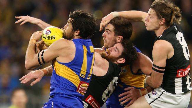 Tyson Goldsack was everywhere against the Eagles. Picture: Getty Images