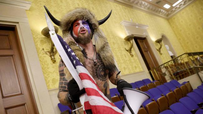 Why bother with freedom and democracy? If things don’t go your way, just storm the Capitol with a bison on your head. Picture: Win McNamee/Getty Images North America/AFP