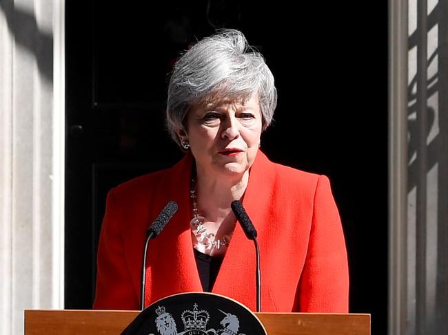 British Prime Minister Theresa May delivers a statement in London, Britain, May 24, 2019. REUTERS/Toby Melville - RC1696104E30