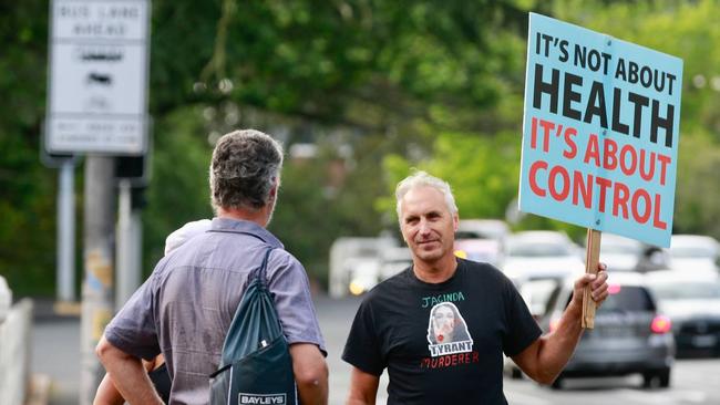 Protesters outside the Auckland High Court on Wednesday. Picture: Alex Burton/NZ Herald