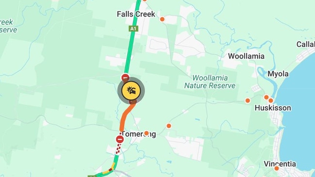 The fatal crash occurred on the Princes Hwy in Tomerong. Picture: Live Traffic