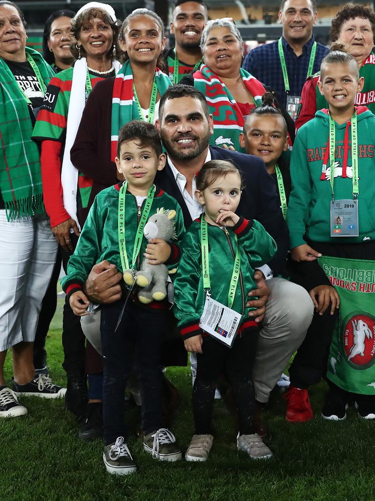 Inglis with his children and family last month. Picture. Phil Hillyard