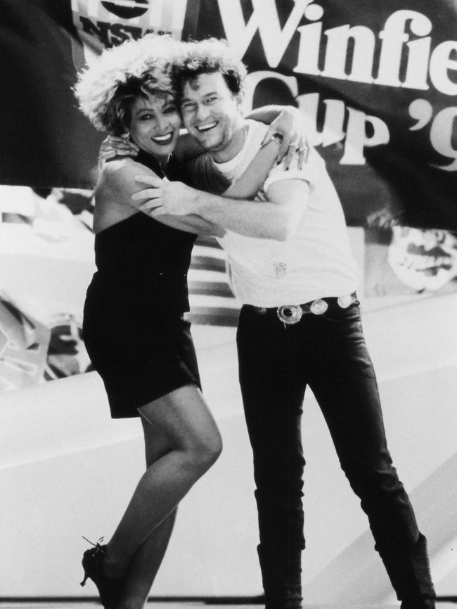 Tina Turner and Jimmy Barnes at Winfield Cup 1993 Picture: Action Photographics/NRL Images.