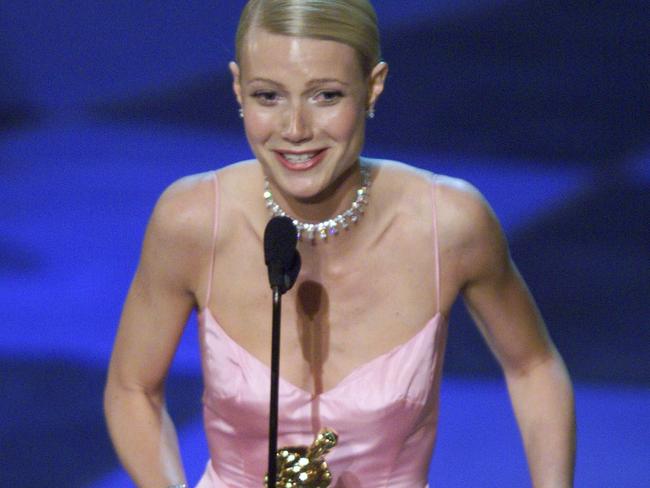 Gwyneth Paltrow accepts the Oscar for best actress for her role in "Shakespeare In Love" during the 71st Annual Academy Awards. Picture: AP