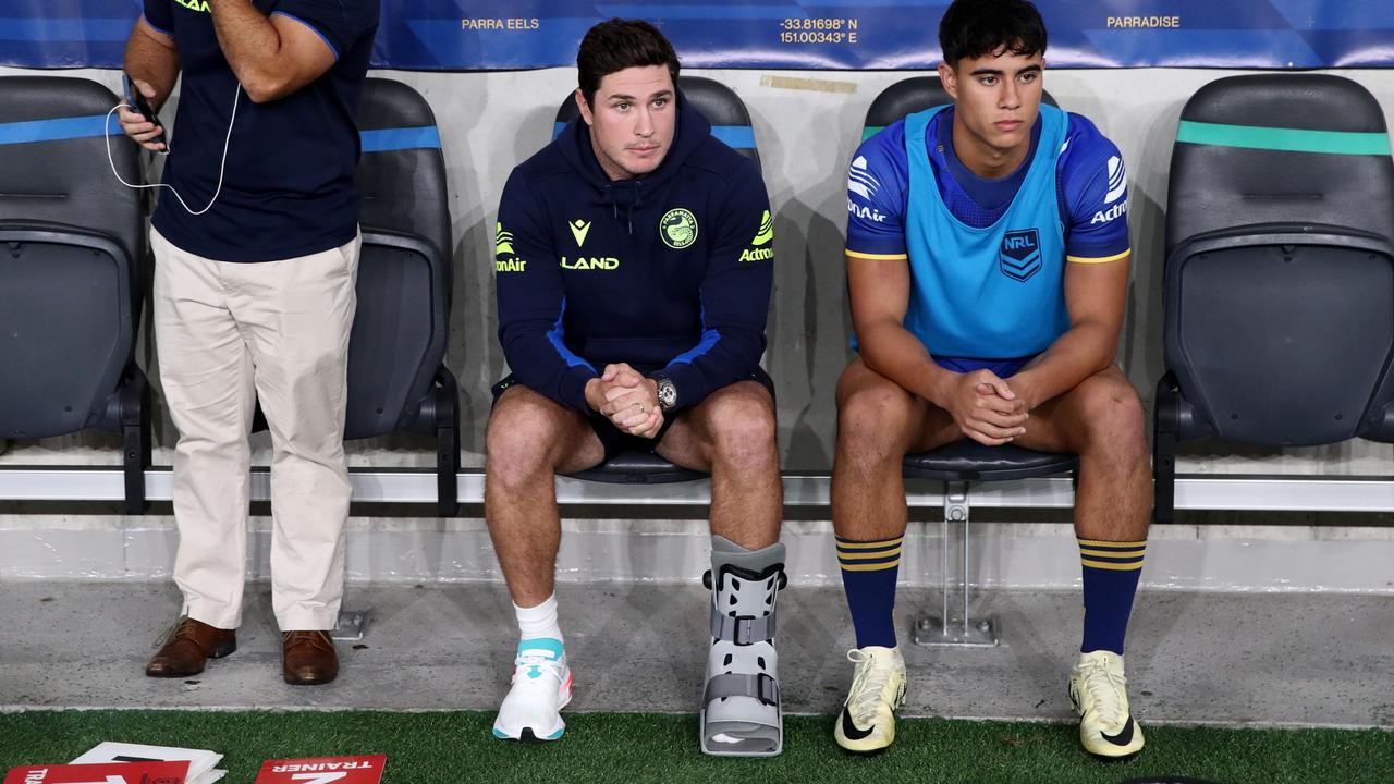 Moses was out for more than two months after he fractured his foot against Manly. Picture: Jason McCawley/Getty Images