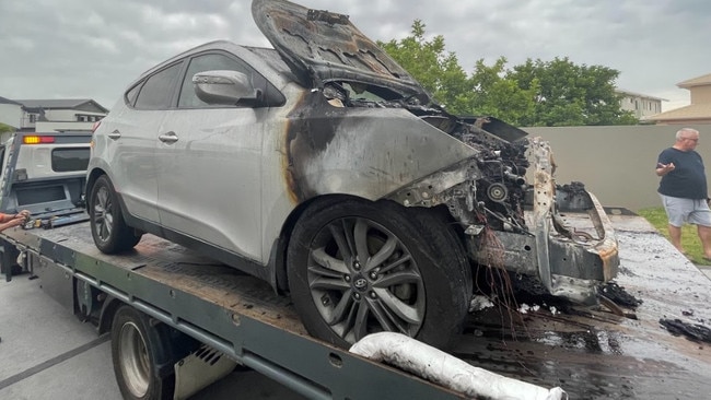 Pictures of Anne-Maree’s burnt car,