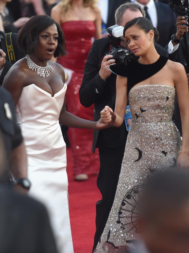 Viola Davis and Thandie Newton attend The 23rd Annual Screen Actors Guild Awards at The Shrine Auditorium on January 29, 2017 in Los Angeles, California. Picture: Getty