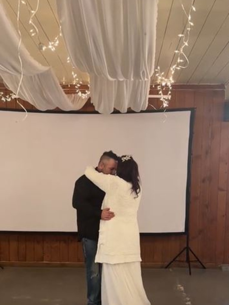 She said she still tried to make the most of the event, sharing a dance with her husband. Picture: TikTok