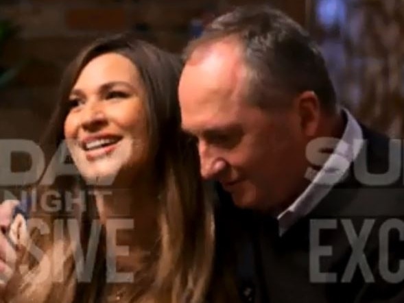 Preview screen grabs of Channel 7's Sunday Night interview with Barnaby Joyce and Vikki Campion. MUST CREDIT: Channel 7