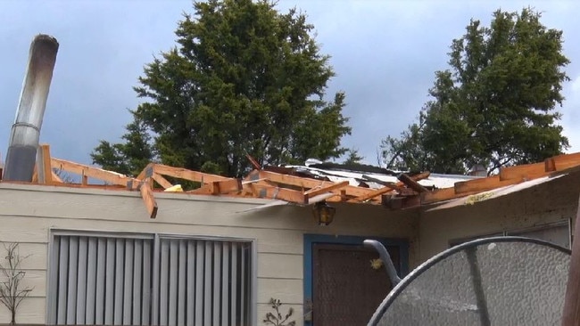 The roof is blown off the Jones home in Peel. Picture: TNV